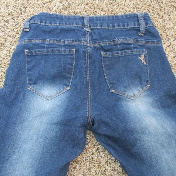 VIP Skinny Jeans‎ Womens Size 1/2 Blue Medium Wash Stretch Denim Pants Juniors - Picture 7 of 7